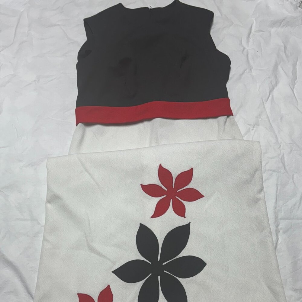 American Vintage Black, Red and White Sleeveless Maxi Dress, 37 Waist